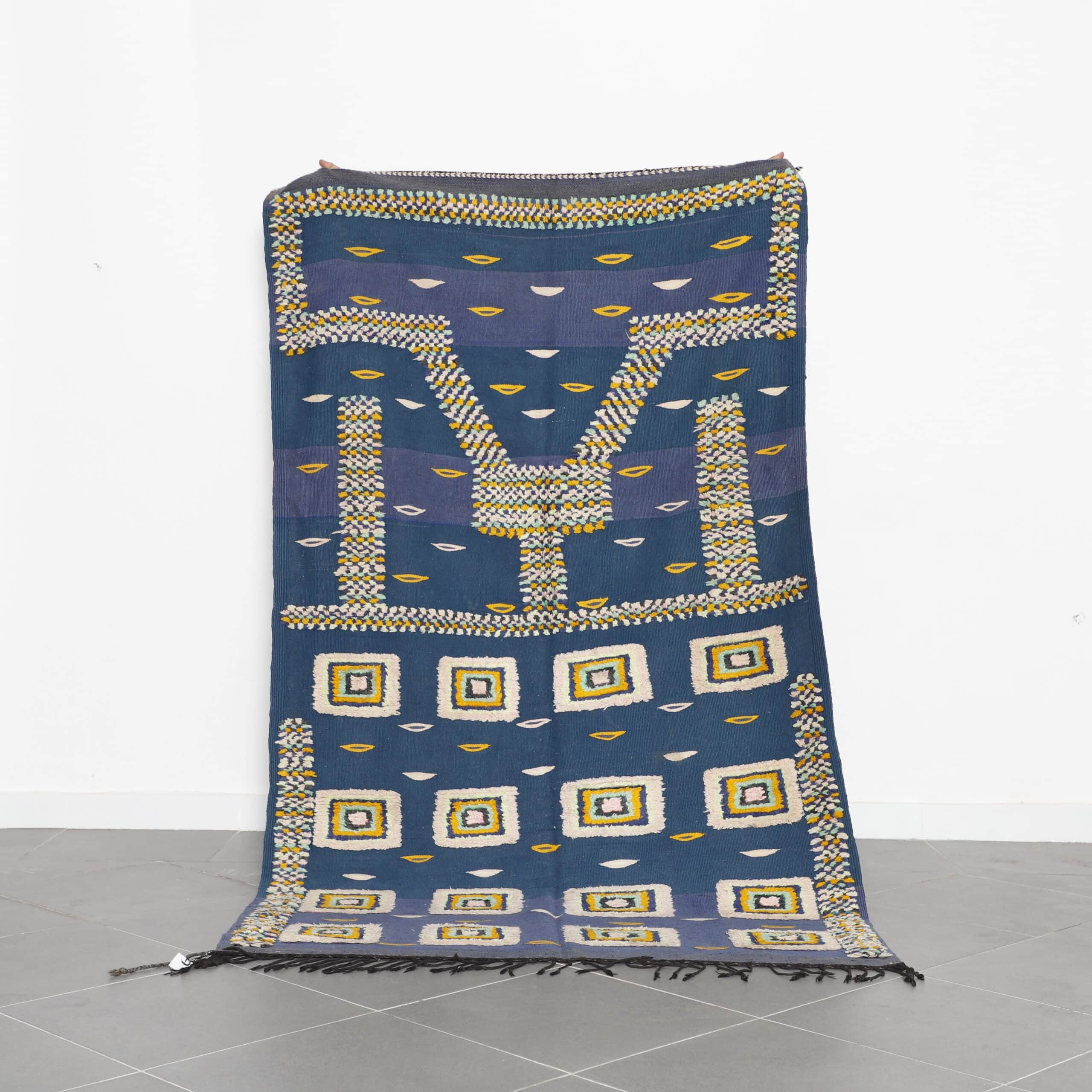 Vintage Kilim Rug 8.0×4.6 Ft – Handmade Moroccan Wool