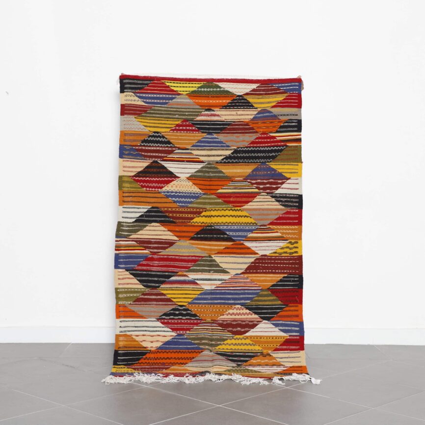 Kilim Rug Picasso 5.2×3.6 Ft Handmade Moroccan Wool