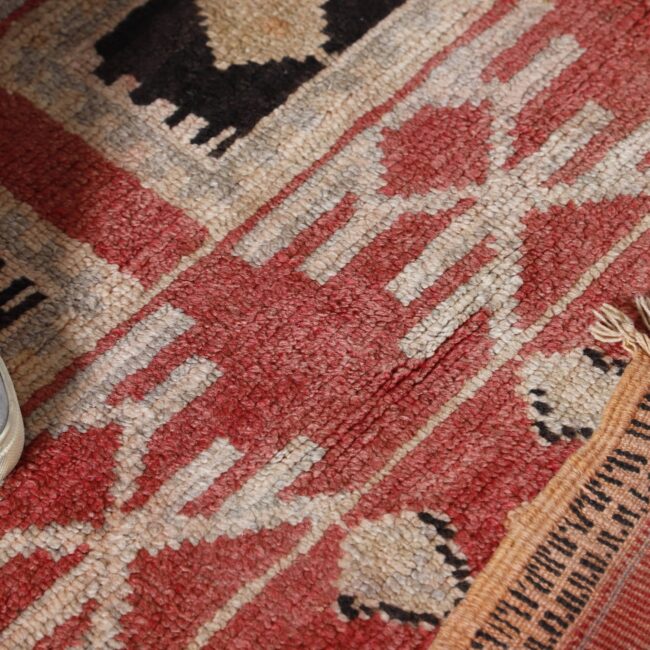 Square Boujaad Rug 5.2×4.5 Ft – Vintage Moroccan Handwoven Carpet - Image 2