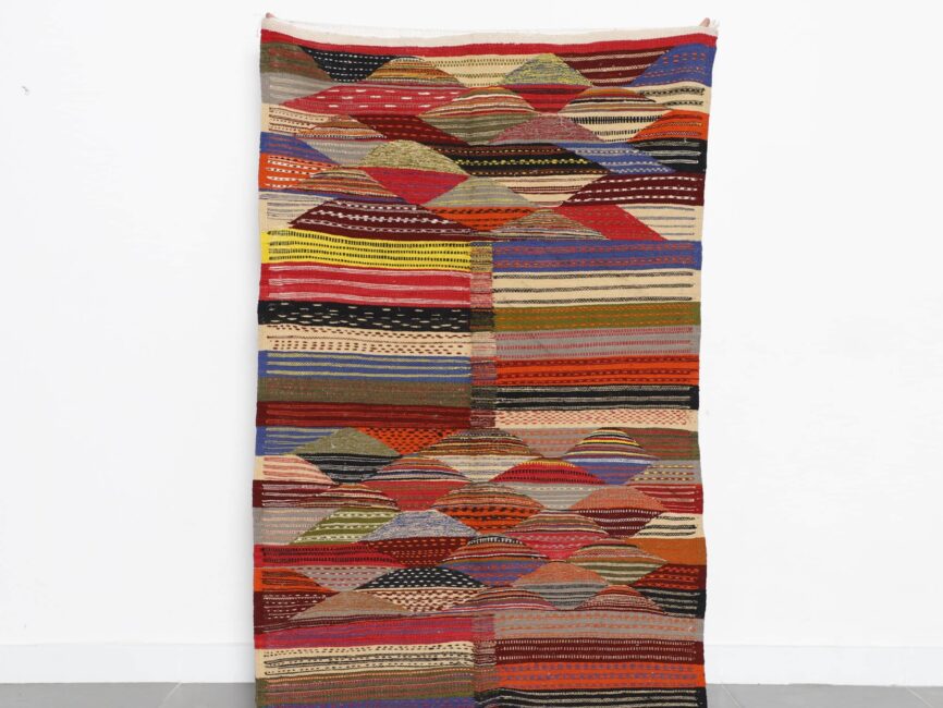 Kilim Rug Picasso 6.7×3.6 Ft Handmade Moroccan Wool