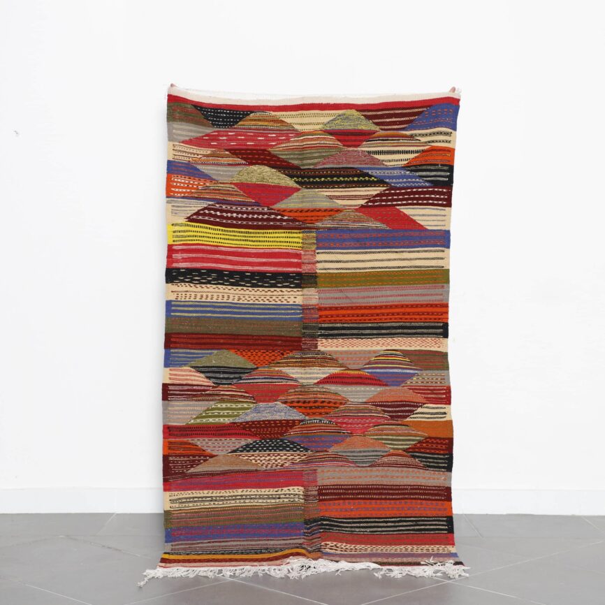 Kilim Rug Picasso 6.7×3.6 Ft Handmade Moroccan Wool