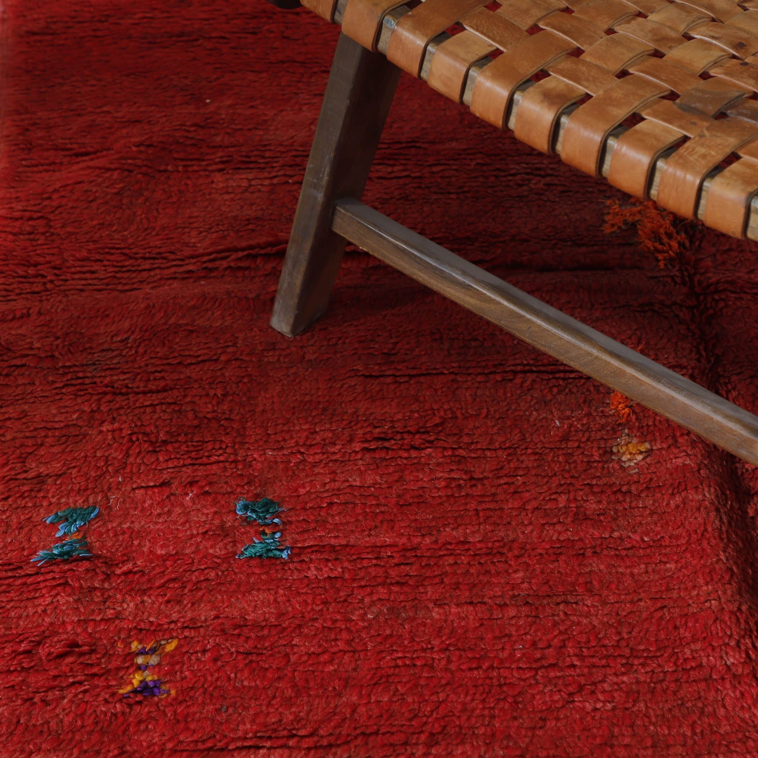 Red Boujaad Carpet 7.3×4.4 Ft – Vintage Moroccan Rug - Image 5