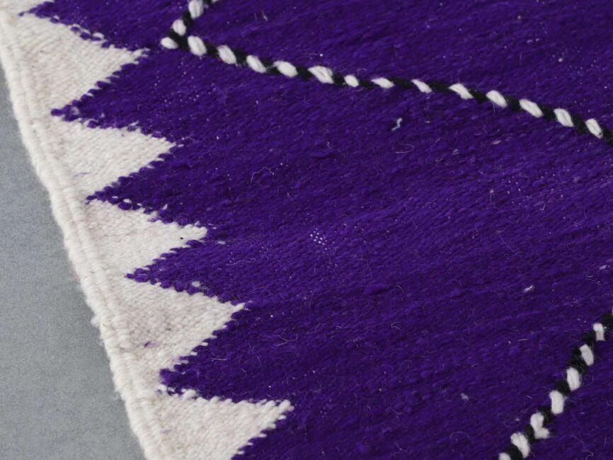 Zanafi Kilim Rug 7.9×4.9 Ft Purple Moroccan Wool