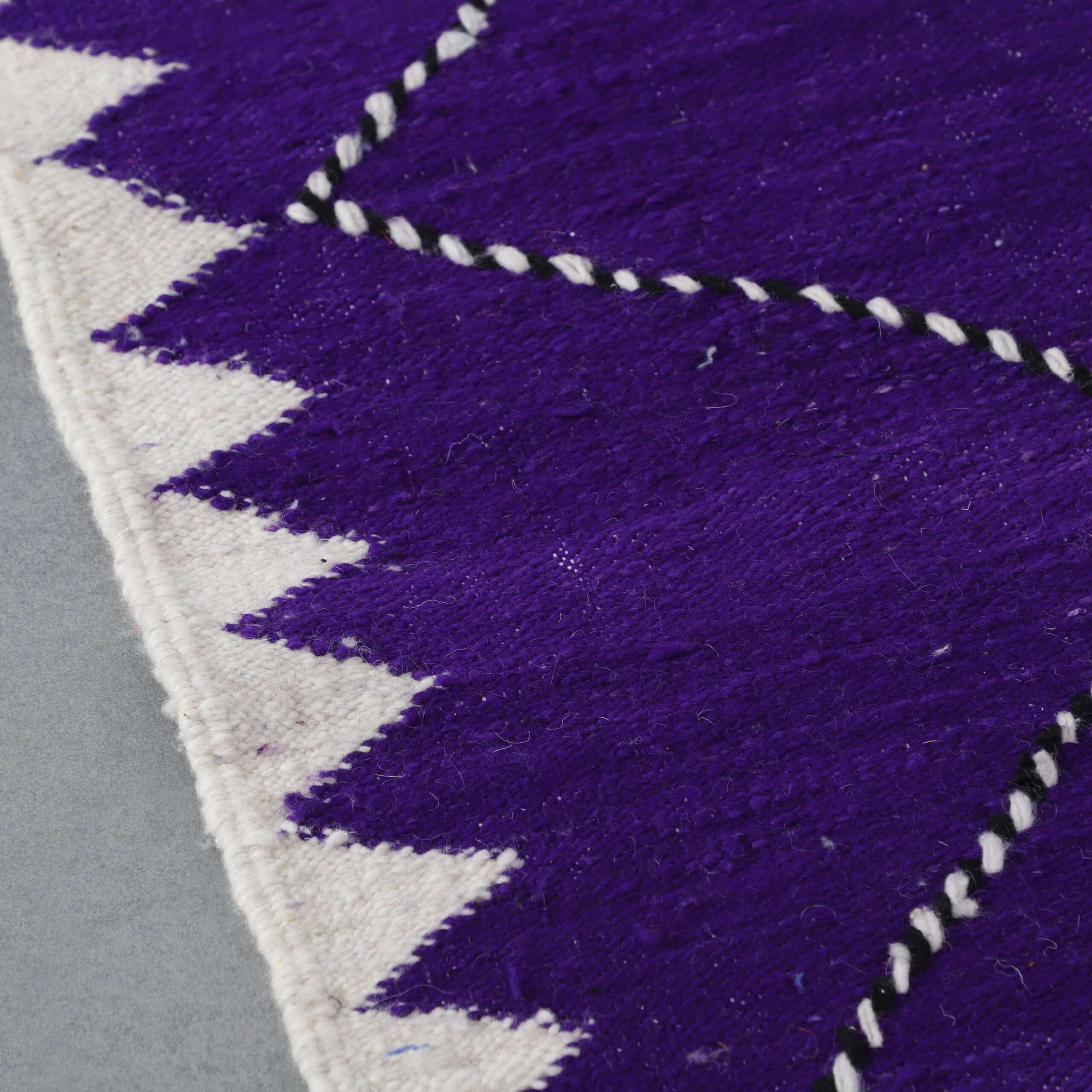 Zanafi Kilim Rug 7.9×4.9 Ft Purple Moroccan Wool
