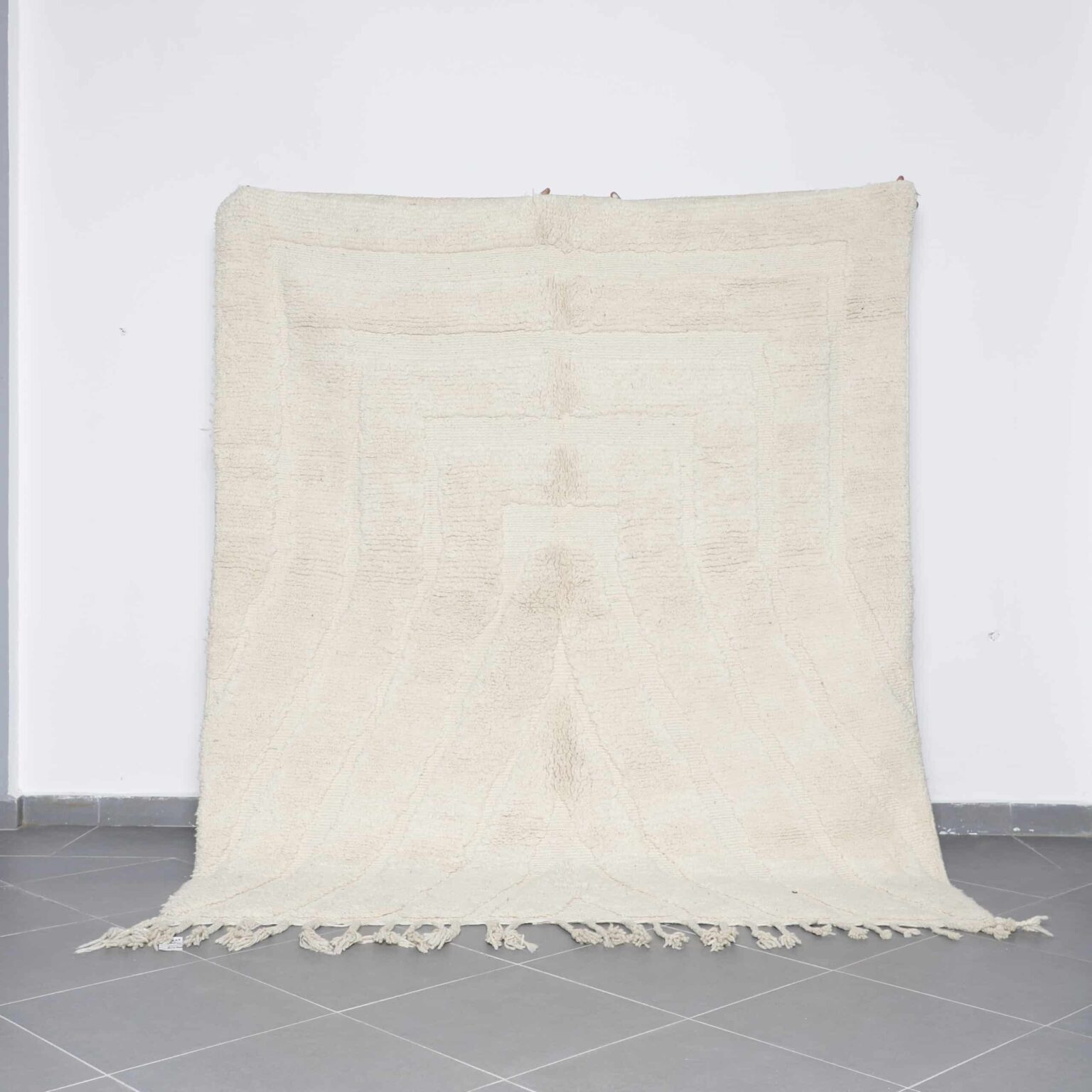 Beni Ourain Rug 8.2×6.9 Ft handmade Moroccan wool