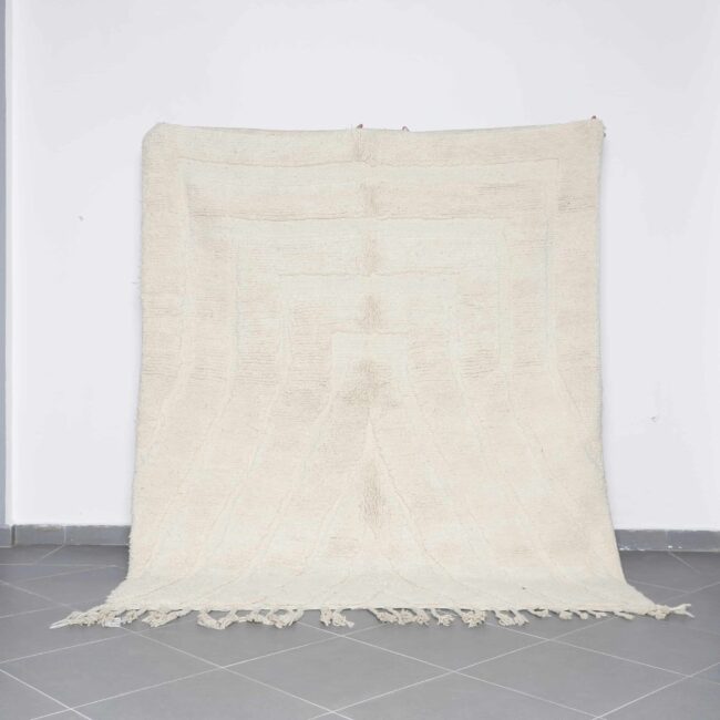 Beni Ourain Rug 8.2×6.9 Ft handmade Moroccan wool