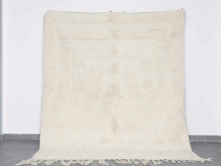 Beni Ourain Rug 8.2×6.9 Ft handmade Moroccan wool