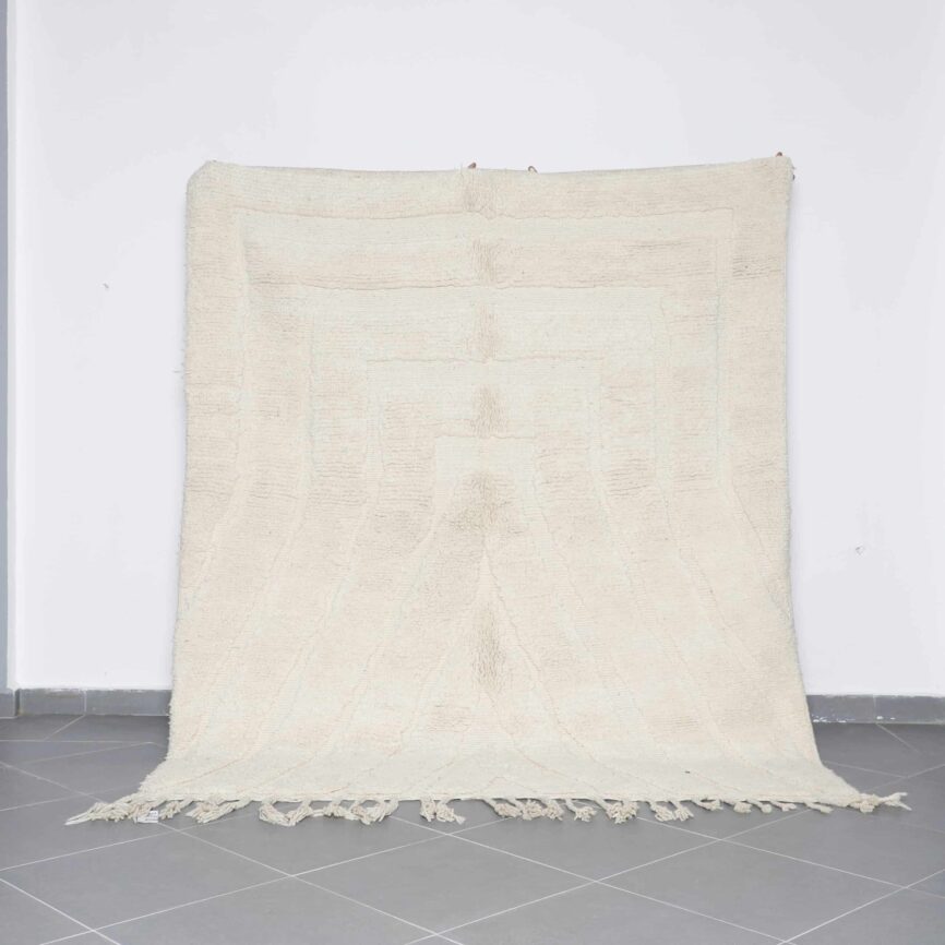 Beni Ourain Rug 8.2×6.9 Ft handmade Moroccan wool