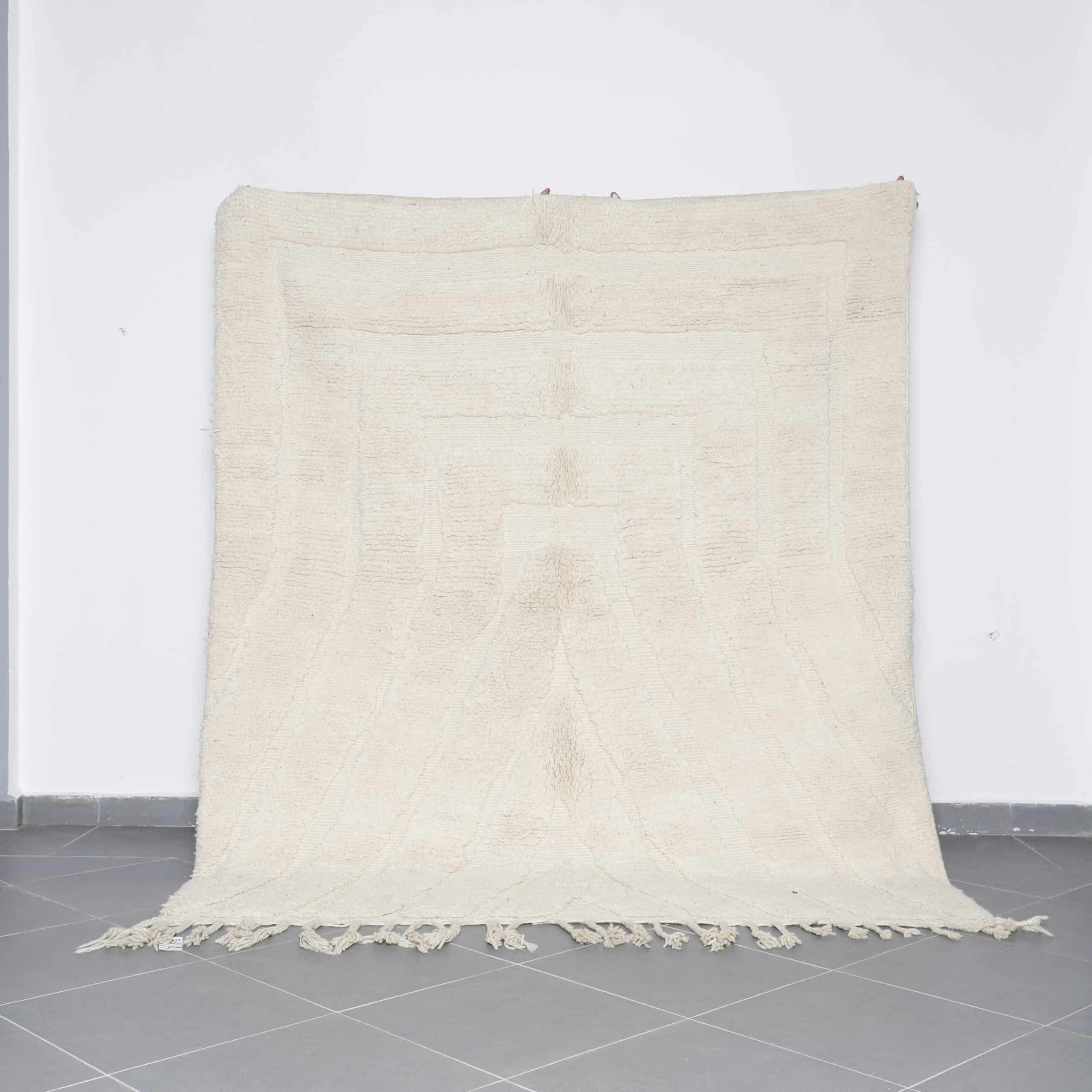 Beni Ourain Rug 8.2×6.9 Ft handmade Moroccan wool