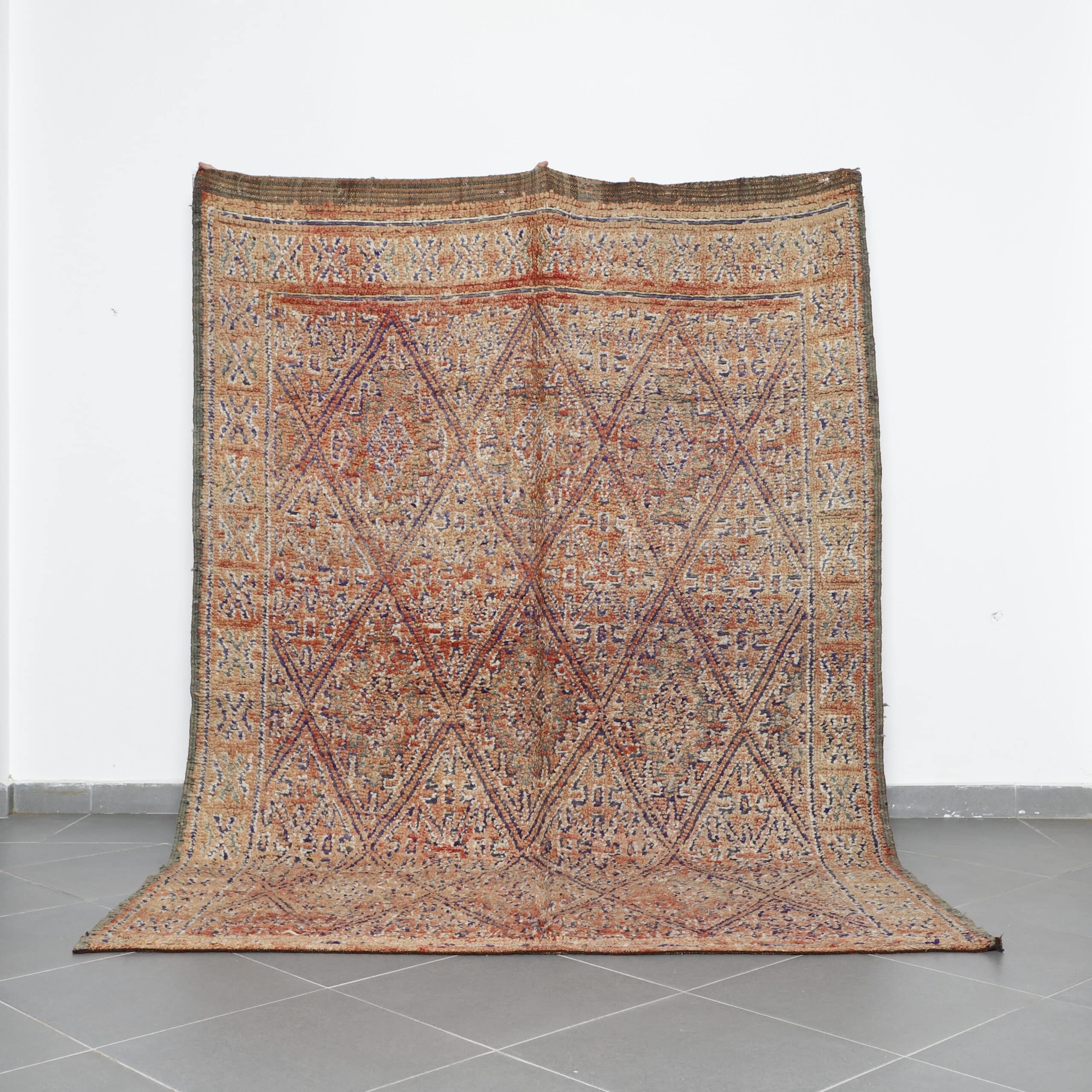 Vintage Beni Mguild Rug 9.4×6.6 Ft – Moroccan Wool Carpet