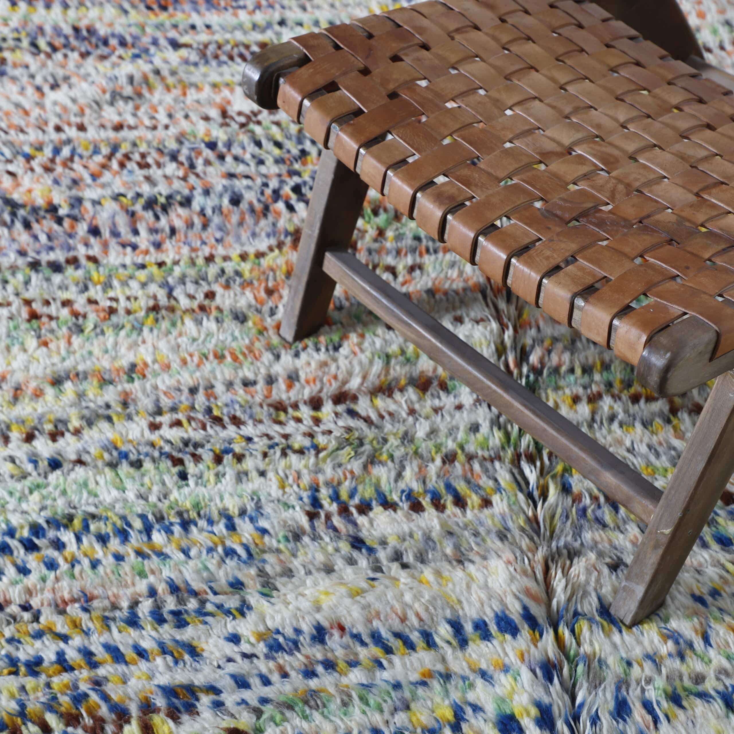 Colorful Boujaad Rug 8.0×4.9 Ft – Handmade Moroccan Carpet - Image 4