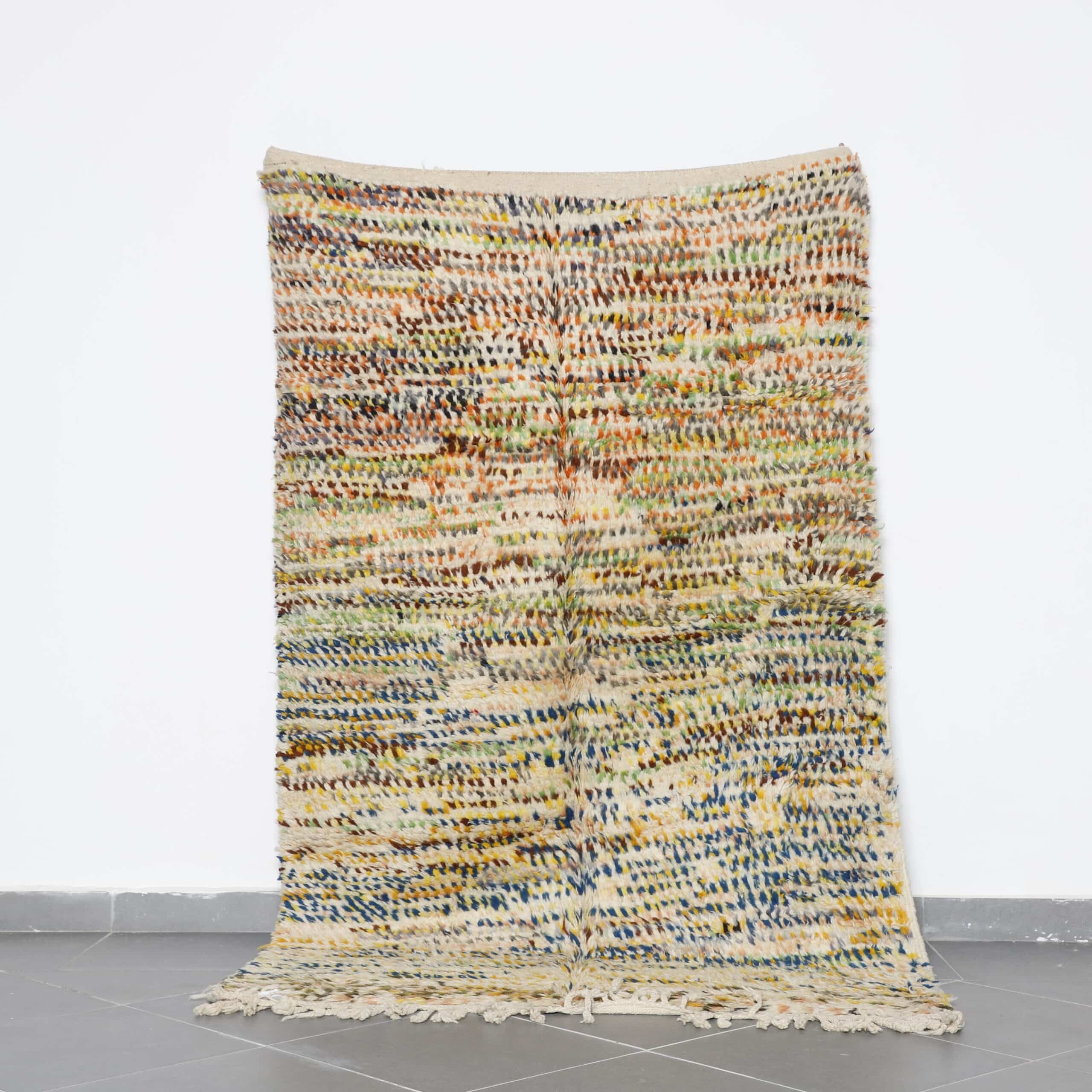 Colorful Boujaad Rug 8.0×4.9 Ft – Handmade Moroccan Carpet