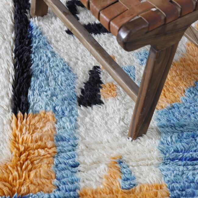 Colorful Boujaad Rug 6.2×5.2 Ft – Handcrafted Moroccan Wool Carpet - Image 5