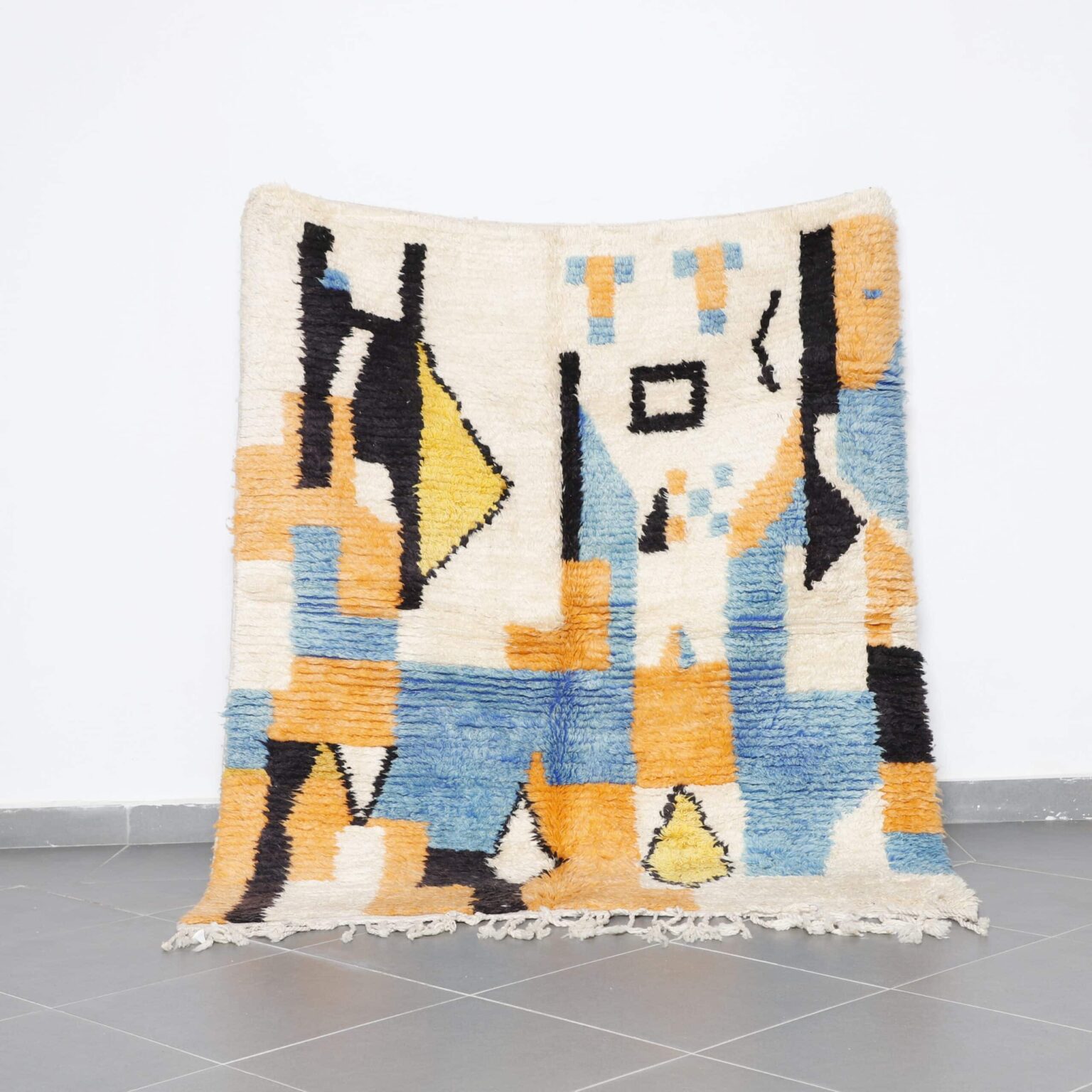 Colorful Boujaad Rug 6.2×5.2 ft Moroccan wool carpet