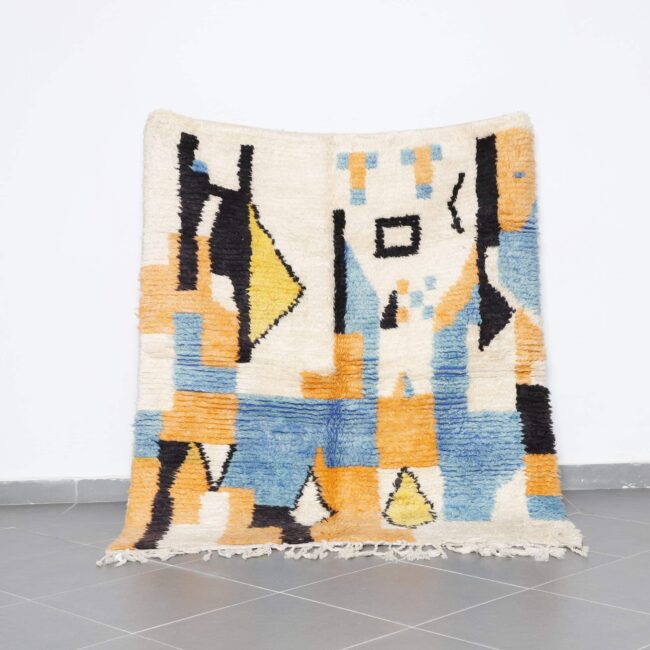 Colorful Boujaad Rug 6.2×5.2 ft Moroccan wool carpet