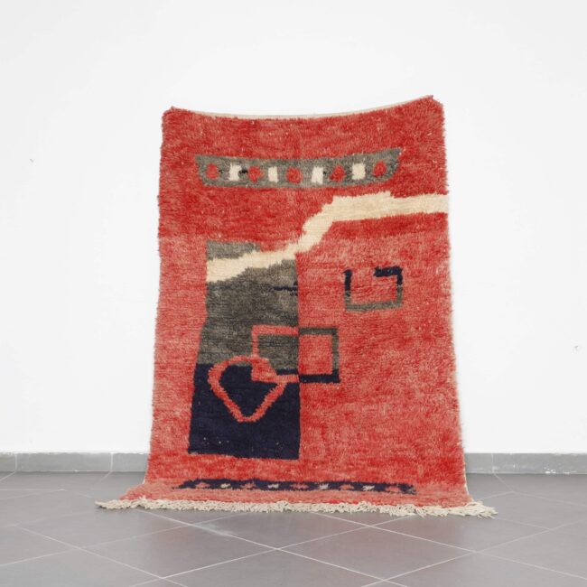 Handmade Boujaad Carpet 7.5×5.1 Ft Moroccan Wool Rug