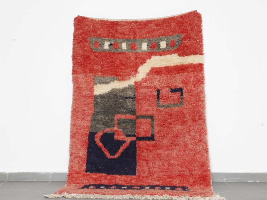 Handmade Boujaad Carpet 7.5×5.1 Ft Moroccan Wool Rug