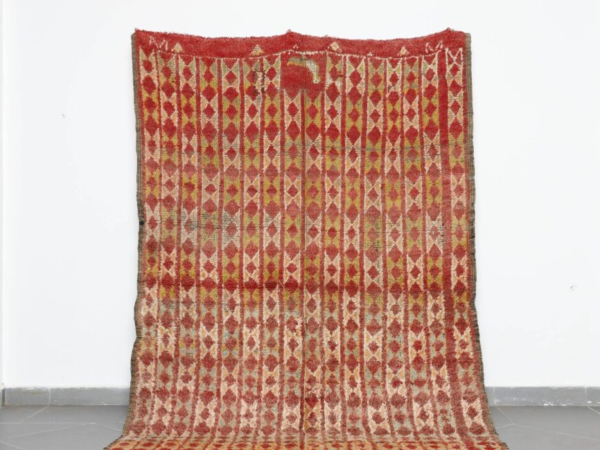 Vintage Beni Mguild Rug 8.5×5.6 Ft Moroccan Carpet