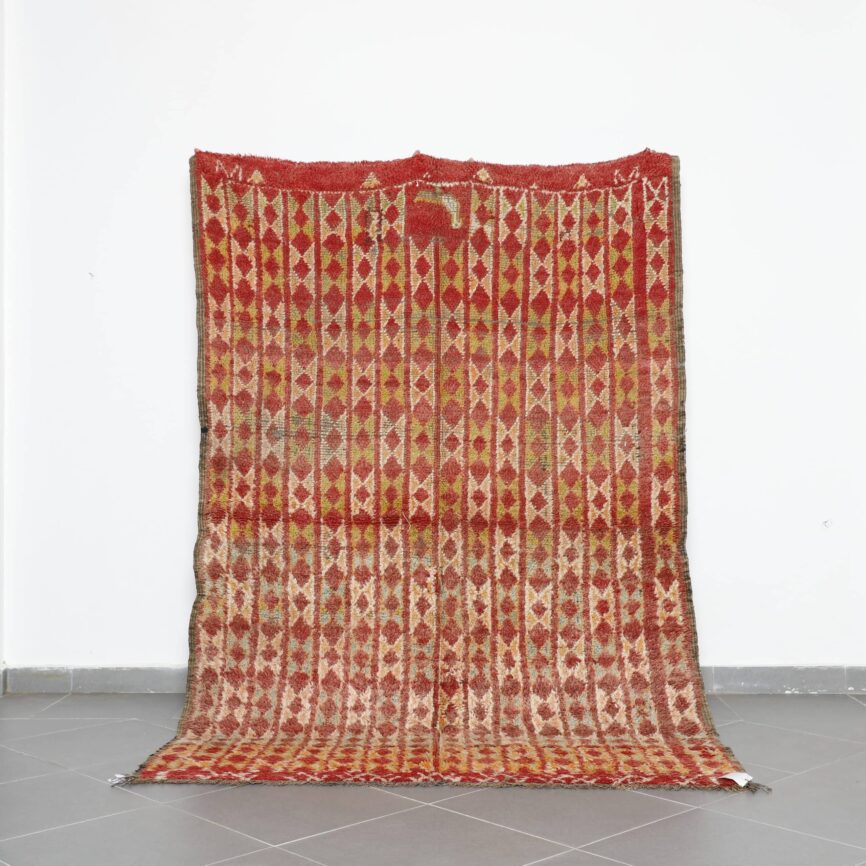 Vintage Beni Mguild Rug 8.5×5.6 Ft Moroccan Carpet