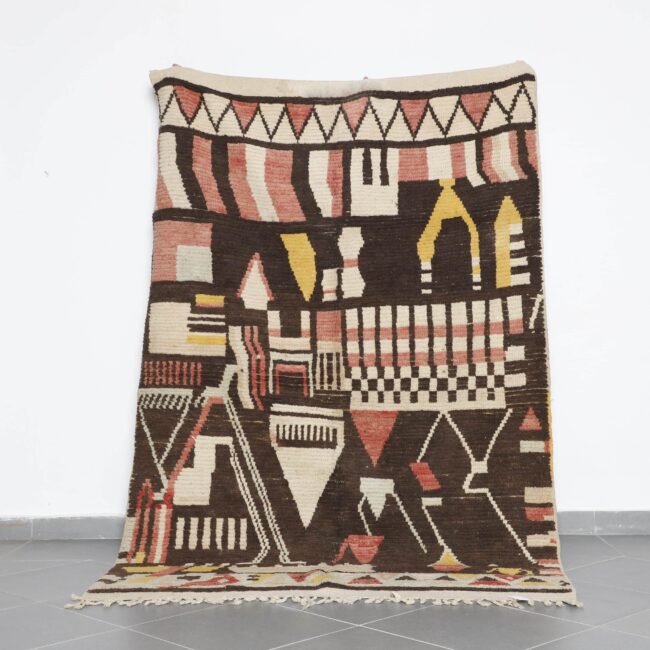 Vintage Boujaad Rug 8.4×5.6 Ft Moroccan