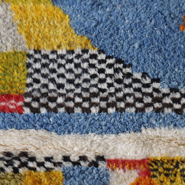 Colorful Taznakht Rug 5.2×4.7 Ft – Handmade Moroccan Wool Carpet - Image 3