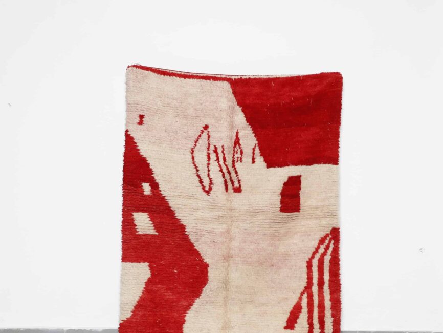 Pink Moroccan Rug 6.4×4.8 Ft Handmade Wool Carpet