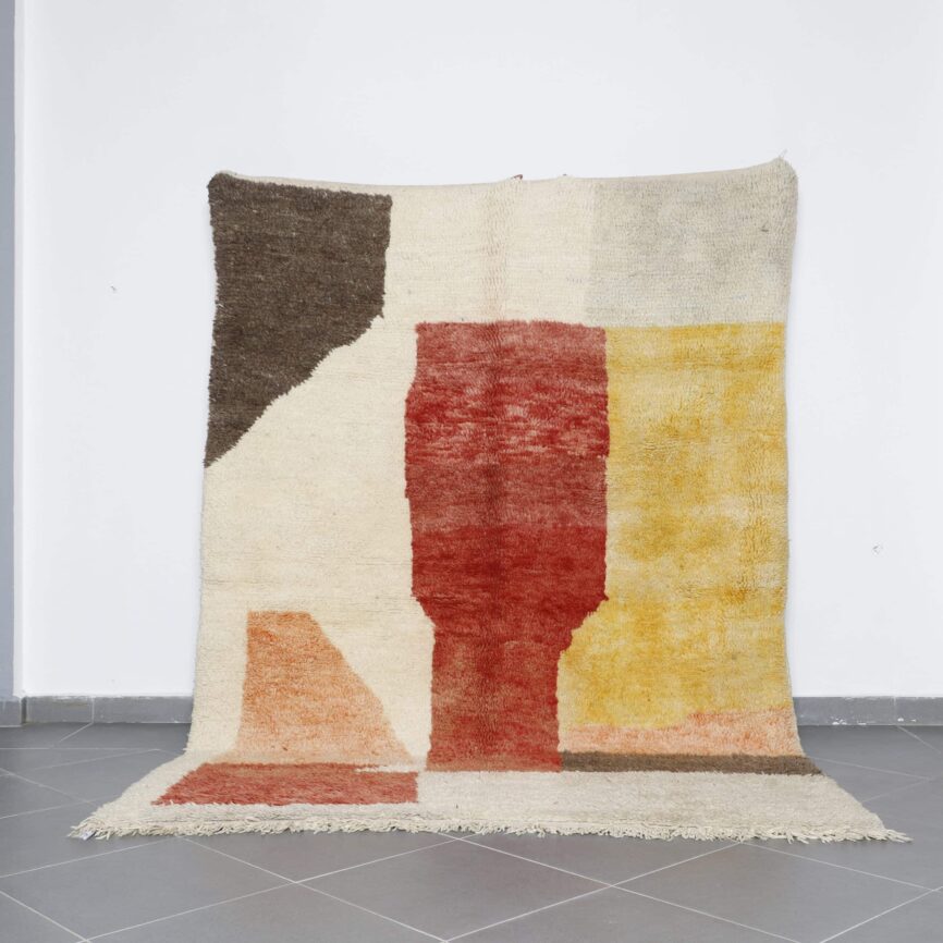 Colorful Beni Ourain Rug 9.0×6.6 Ft Moroccan Wool Carpet