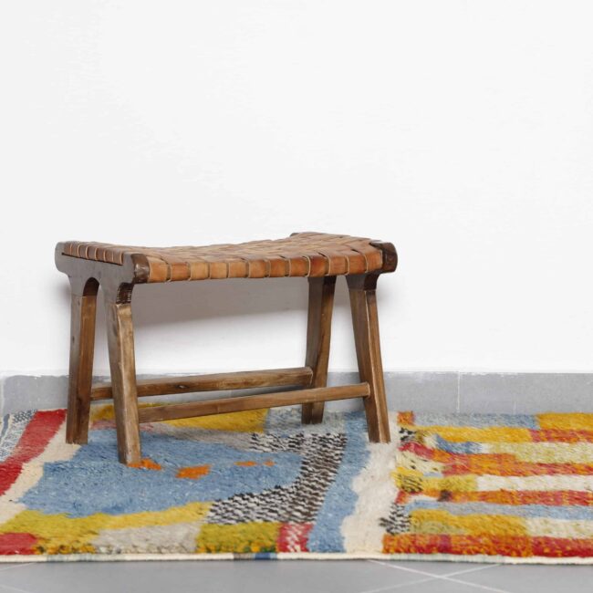 Colorful Taznakht Rug 5.2×4.7 Ft – Handmade Moroccan Wool Carpet - Image 4