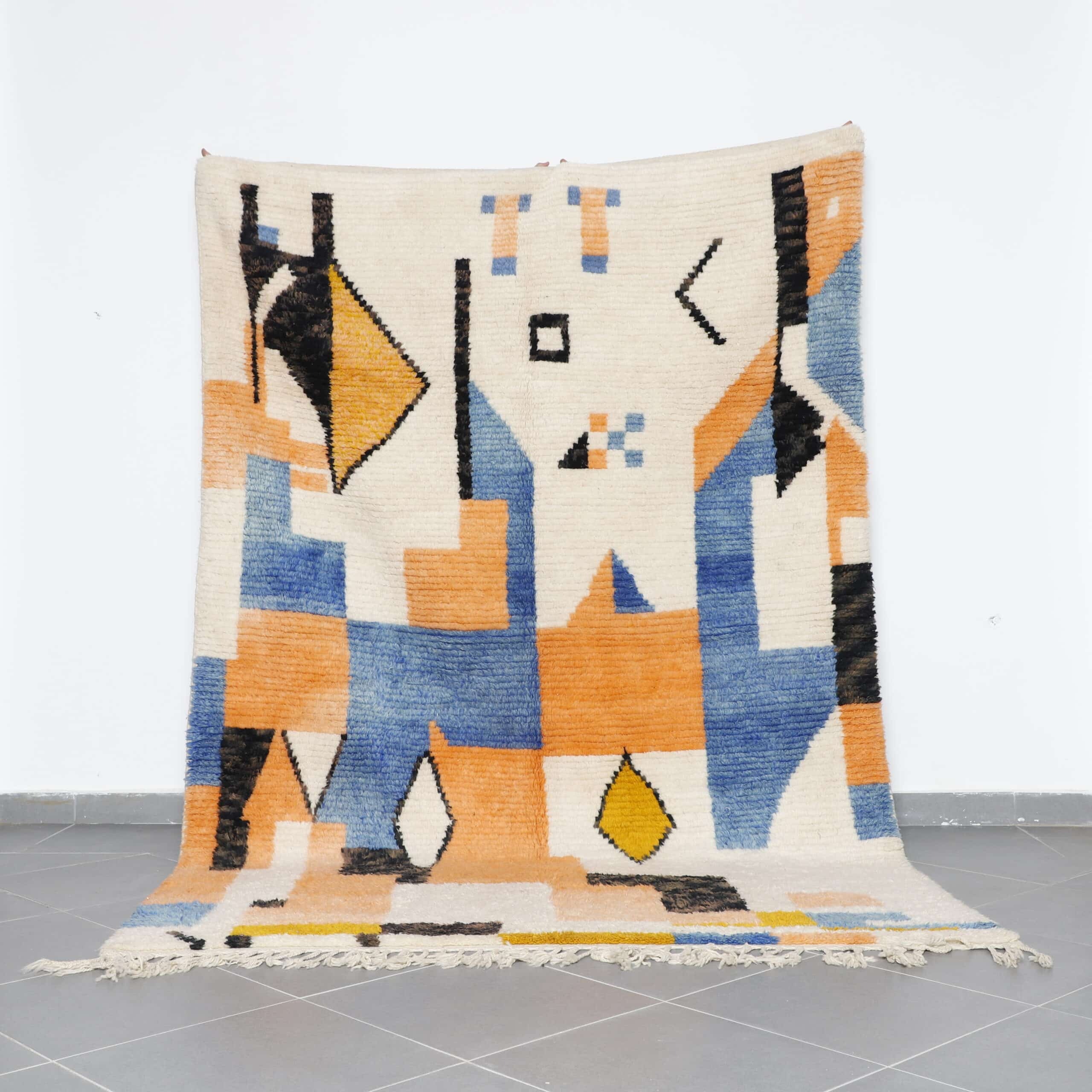 Boujaad Carpet 6.2×5.2 Ft Handmade Moroccan Wool Rug