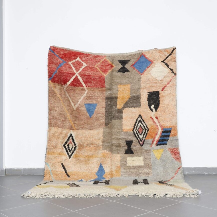 Abstract Boujaad Rug 8.8×6.2 Ft – Moroccan Handmade