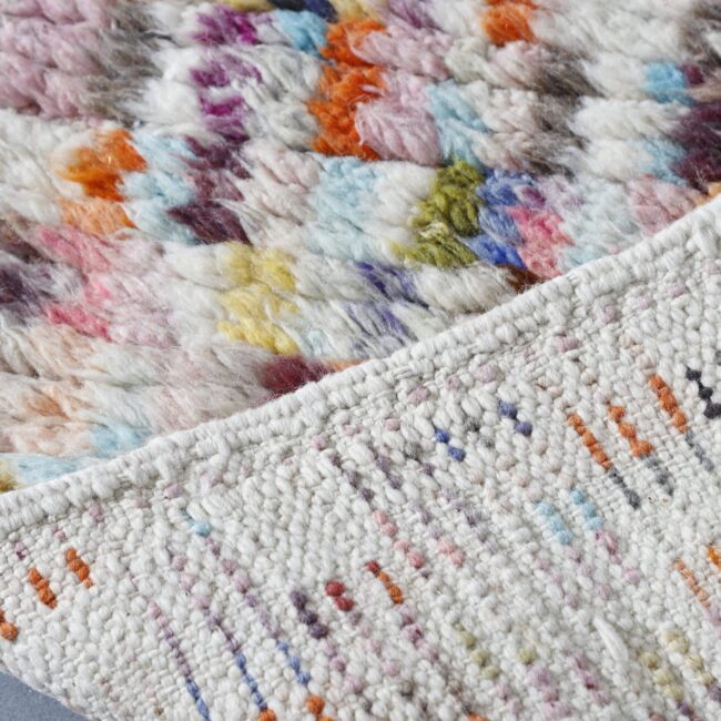 Geometric Boujaad Rug 8.2×5.2 Ft – Handmade Moroccan Wool Carpet - Image 2