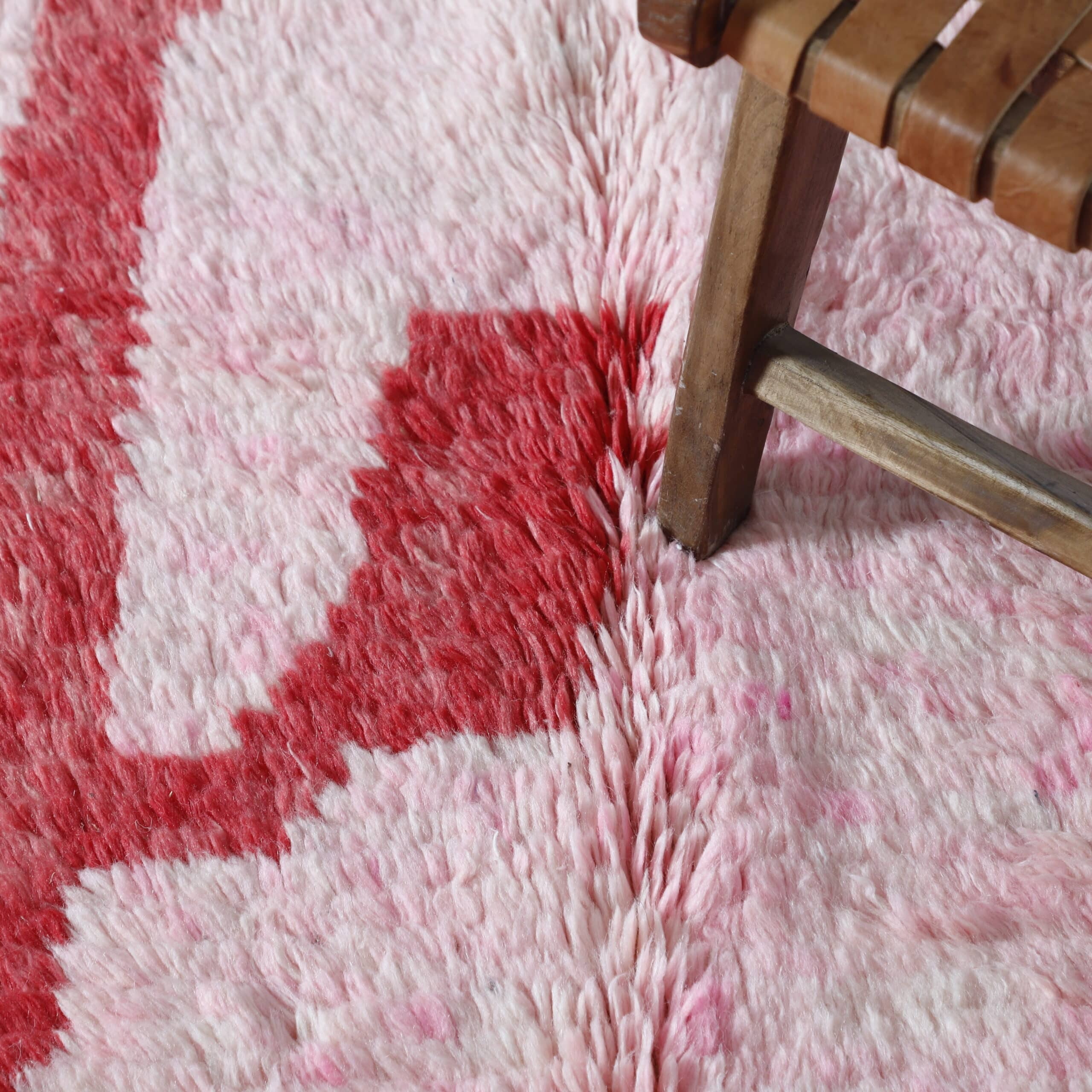 Pink Boujaad Rug 6.4×5.1 Ft – Handmade Moroccan Carpet - Image 4