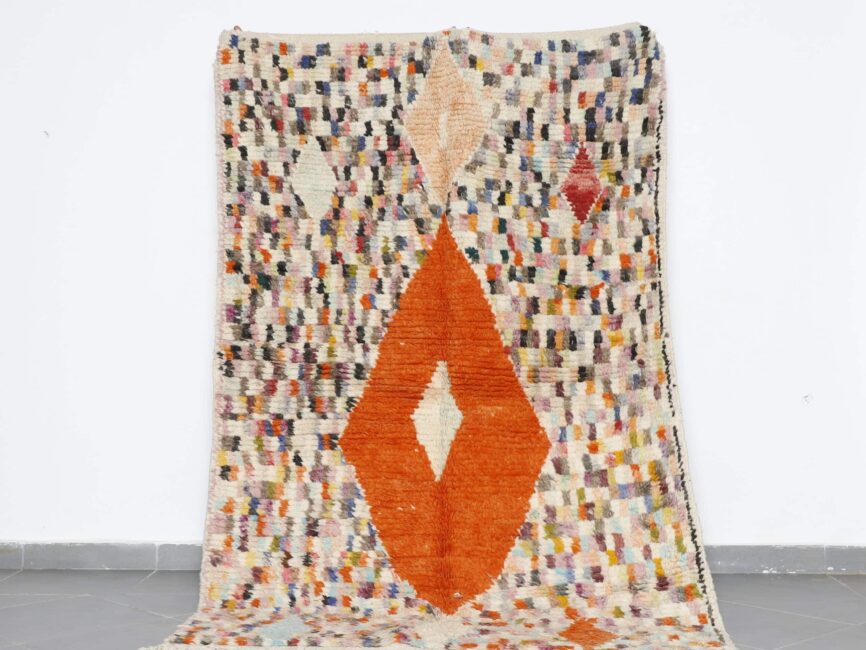 Geometric Boujaad Rug handmade Moroccan wool carpet