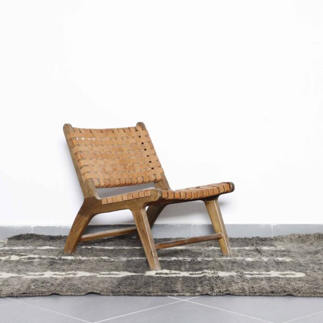 Black and White Boujaad Rug 7.9×4.8 Ft – Handmade Wool - Image 3