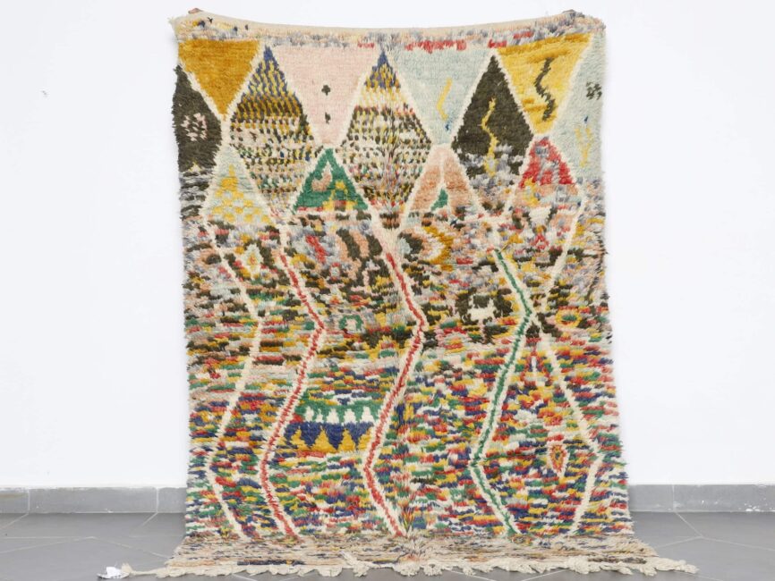 Colorful Boujaad Rug 7.5×5.2 Ft Moroccan Wool