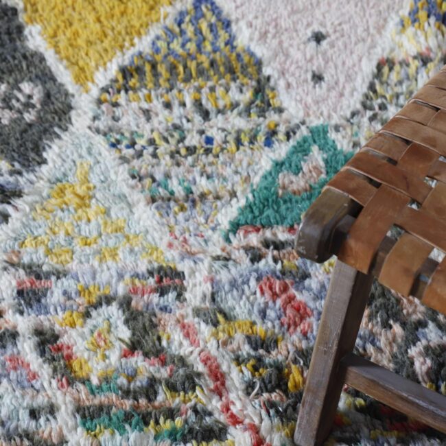 Colorful Boujaad Rug – 7.5×5.2 Ft Handwoven Moroccan Wool Carpet - Image 3