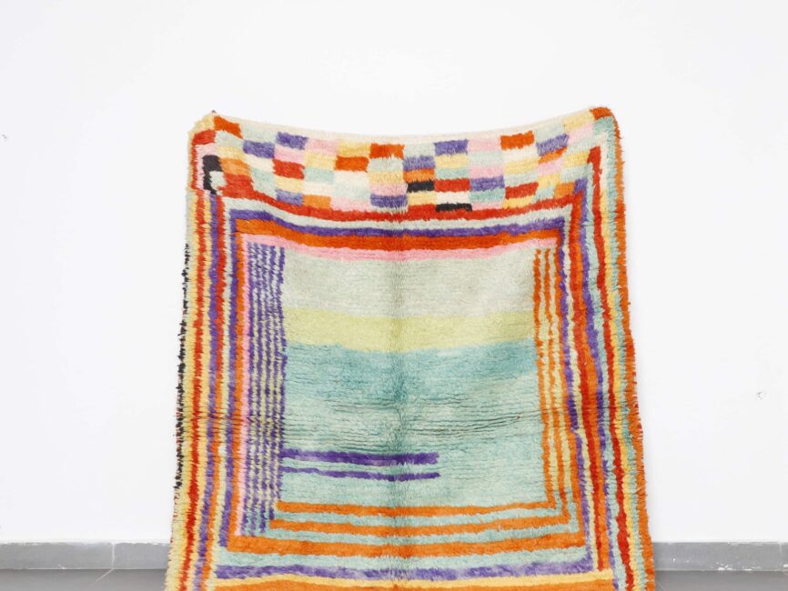 Colorful Boujaad Rug 6.6×5.1 Ft Handwoven Moroccan Wool