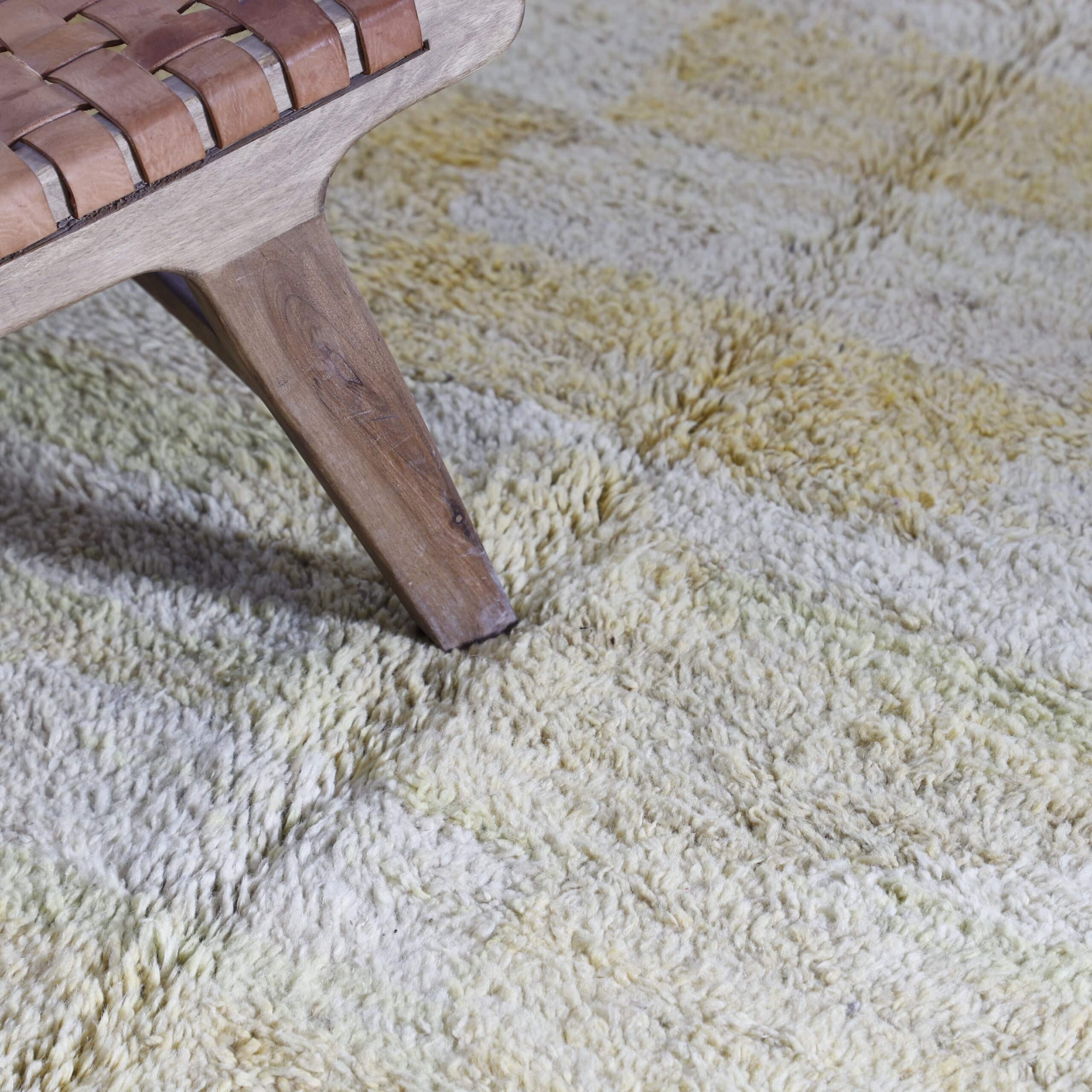 Yellow Boujaad Rug 9.3×6.3 Ft – Handmade Moroccan Wool Carpet - Image 4