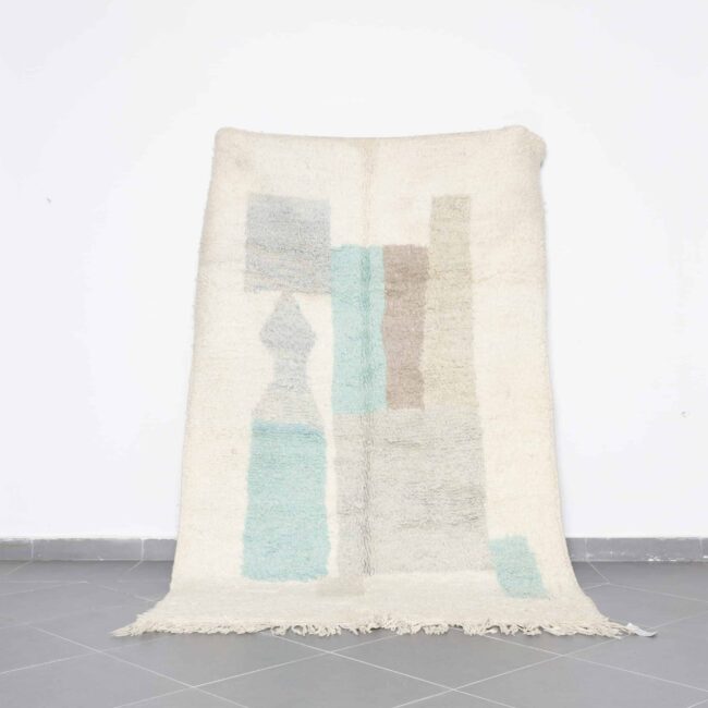 Beni Ourain Rug 8.2×5.1 Ft handmade Moroccan wool