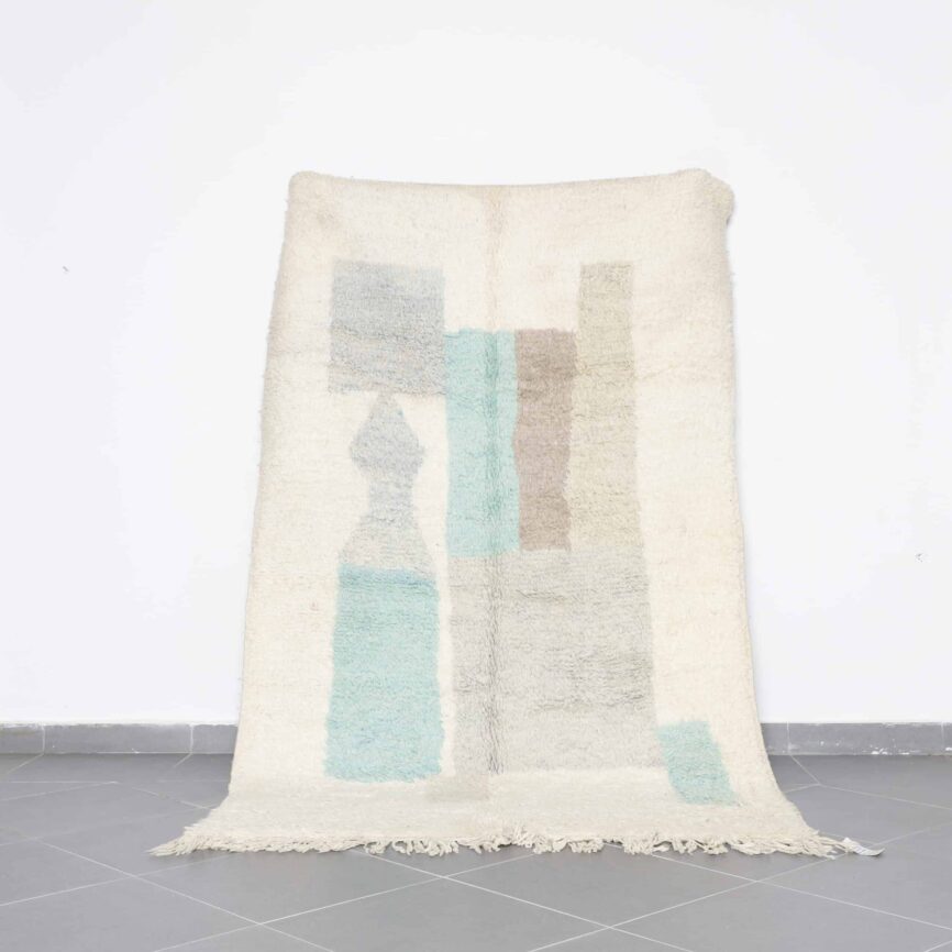 Beni Ourain Rug 8.2×5.1 Ft handmade Moroccan wool