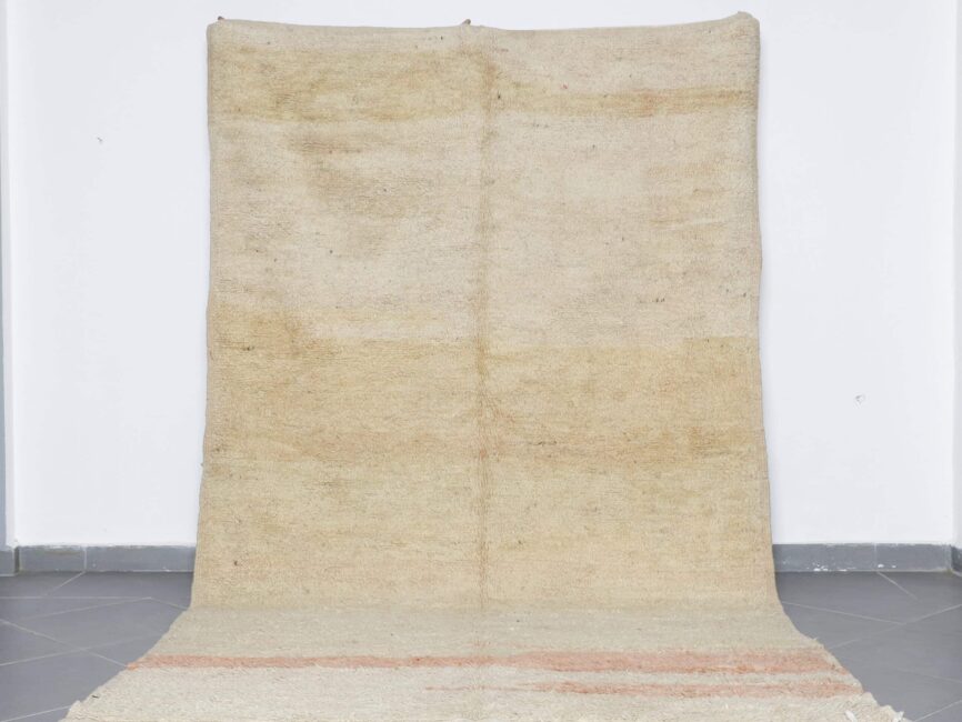 Pink Boujaad Rug 10.8×6.4 Ft Moroccan Handmade Wool Carpet