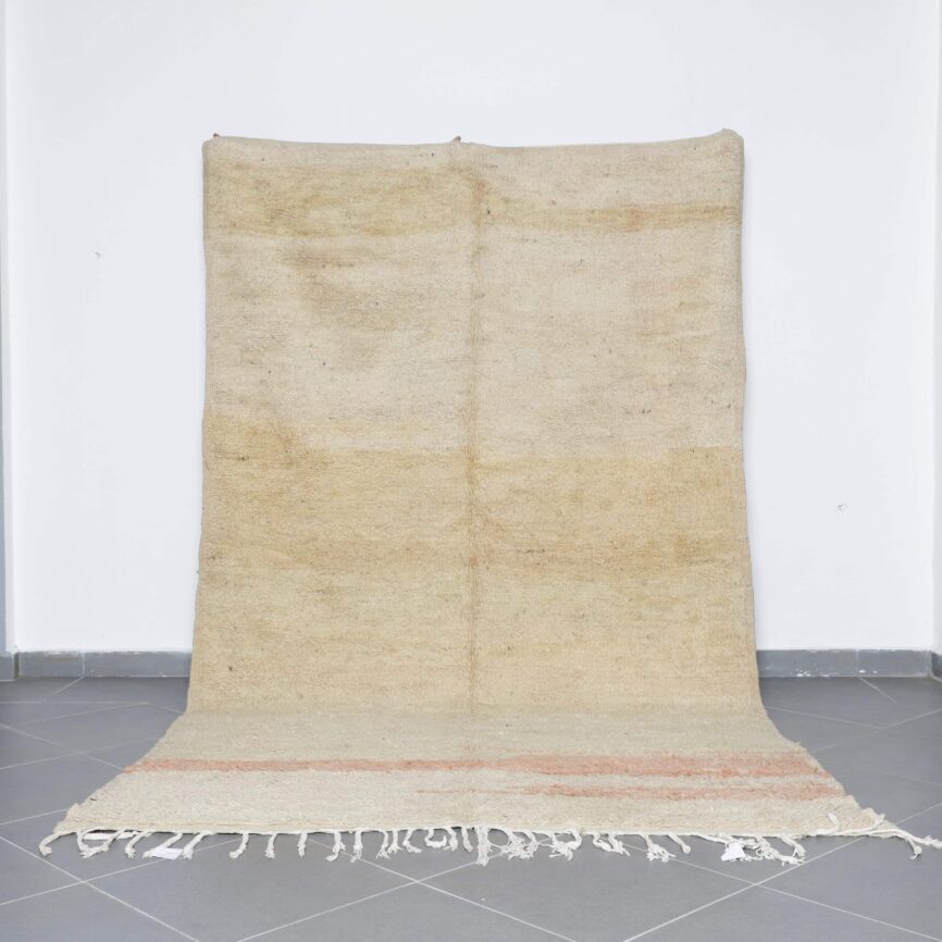 Pink Boujaad Rug 10.8×6.4 Ft Moroccan Handmade Wool Carpet