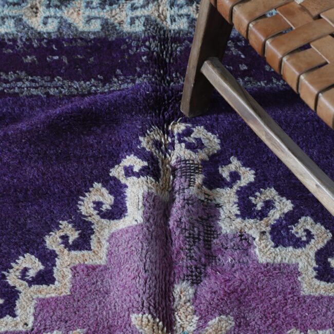 Vintage Boujaad Carpet 8.0×5.5 Ft – Moroccan Handmade Rug - Image 4