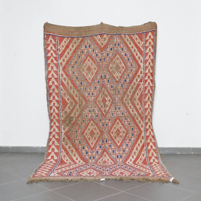 Vintage Zayan Rug 9.3×5.4 Ft Moroccan Handmade