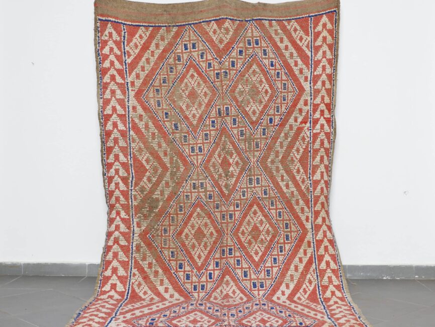 Vintage Zayan Rug 9.3×5.4 Ft Moroccan Handmade