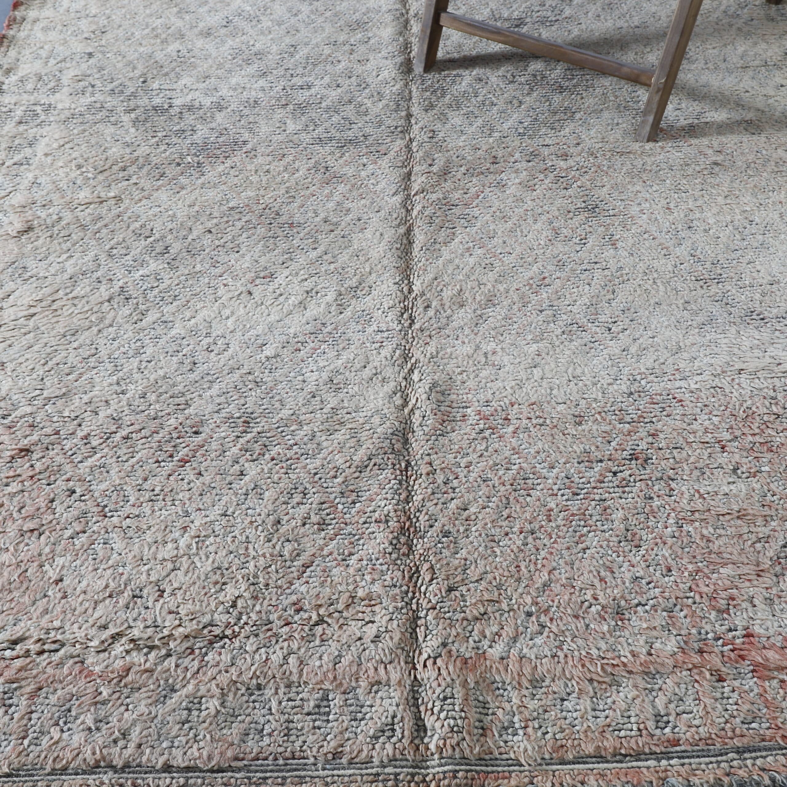 Vintage Beni Mguild Rug 9.6×6.8 Ft – Handmade Moroccan Wool Carpet - Image 4