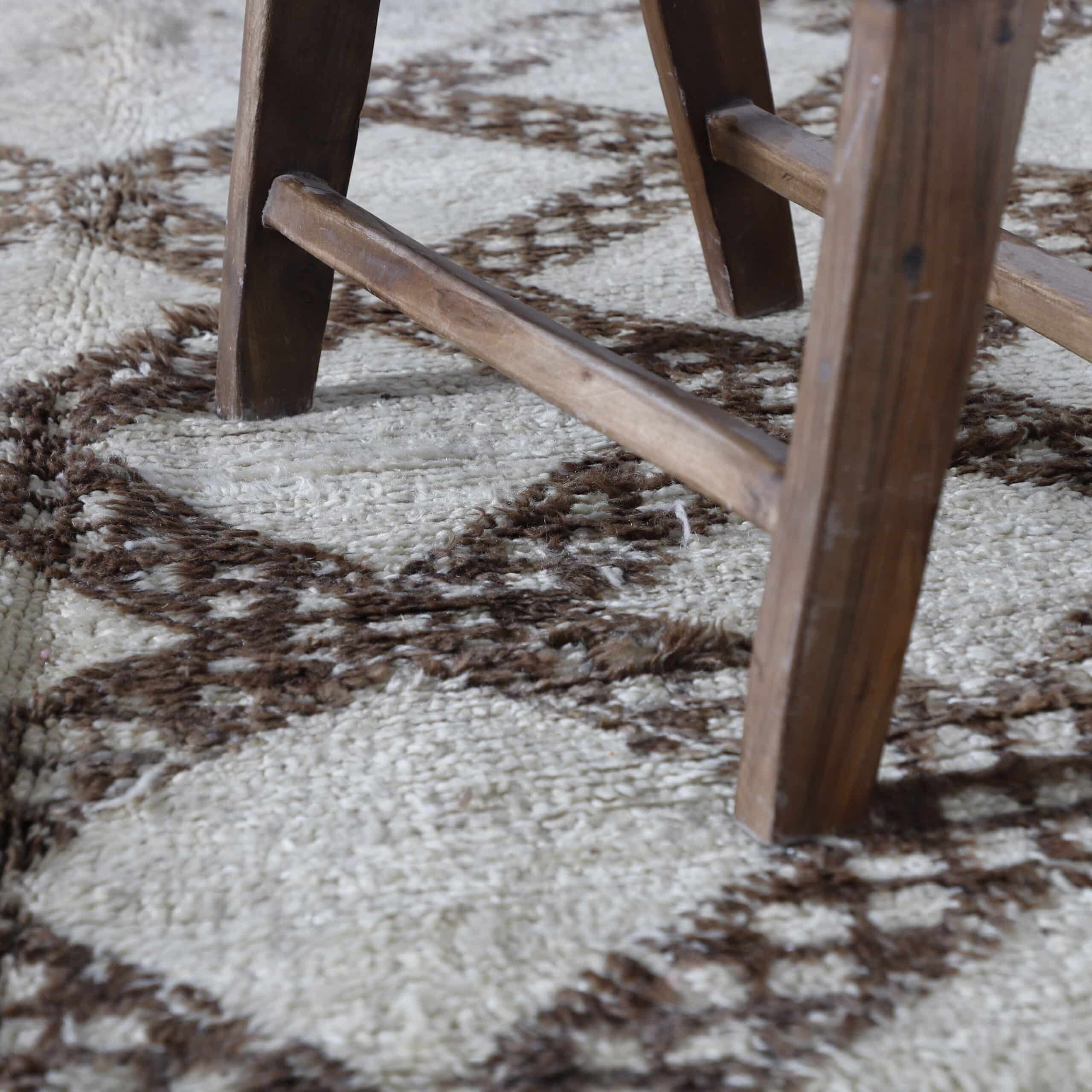 Beni Ourain Carpet 13×5.6 Ft – Authentic Handwoven Moroccan Wool Rug - Image 6