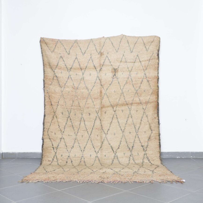 Vintage Oulmes Rug 10.0×6.3 Ft Moroccan handmade wool