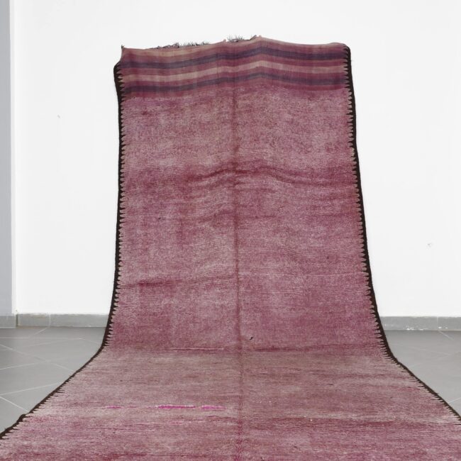 Vintage Oulmes Rug 15.4×6.0 Ft Handmade Wool