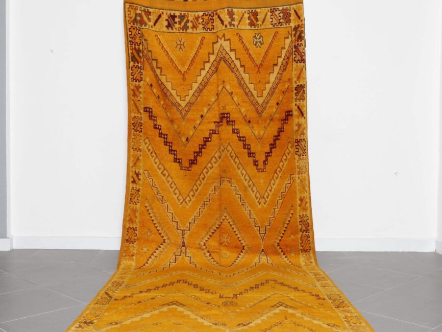 Vintage Tammassine Rug 12.2×4.7 Ft Handmade Moroccan